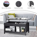 Lift Top Coffee Table with Hidden Storage Compartment and Lower Shelf for Study Room by LJGDeals