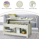 Lift Top Coffee Table with Hidden Storage Compartment and Lower Shelf for Study Room by LJGDeals