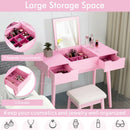 Makeup Vanity Table Set with Flip Top Mirror and 2 Drawers by LJGDeals