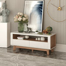 Media Console with 2 Pull-Out Drawers and Open Compartment for TVs up to 50 Inch by LJGDeals