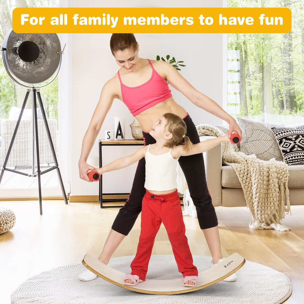 12 Inch Wobble Board for Balance Training-Natural, photo 8 of 8