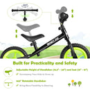 Kids No Pedal Balance Bike with Adjustable Handlebar and Seat-Black by LJGDeals