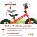 Kids No Pedal Balance Bike with Adjustable Handlebar and Seat-Red by LJGDeals