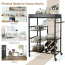 Kitchen Island Cart on Wheels with Removable Top and Wine Rack-Rustic Brown by LJGDeals