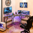 88.5 Inch L Shaped Reversible Computer Desk Table with Monitor Stand by LJGDeals