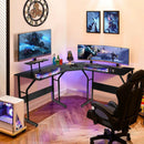 88.5 Inch L Shaped Reversible Computer Desk Table with Monitor Stand by LJGDeals