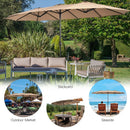 15 Feet Double-Sided Twin Patio Umbrella with Crank and Base by LJGDeals