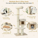 4-Layer 68.5-Inch Wooden Cat Tree Condo Activity Tower with Sisal Posts-Natural by LJGDeals