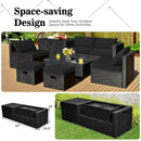 8 Pieces Patio Rattan Storage Table Furniture Set by LJGDeals