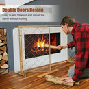 2-Panel Fireplace Screen Folding Metal Fire Place Safety Fence with Magnetic Doors by LJGDeals