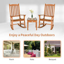 3 Pieces Eucalyptus Rocking Chair Set with Coffee Table by LJGDeals