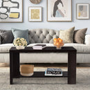 Rectangular Cocktail Coffee Table with Storage Shelf by LJGDeals