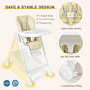 Baby Convertible Folding Adjustable High Chair with Wheel Tray Storage Basket by LJGDeals