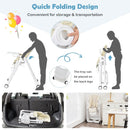 Baby Folding Convertible High Chair with Wheels and Adjustable Height by LJGDeals