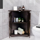 Bathroom Corner Storage Freestanding Floor Cabinet with Shutter Door by LJGDeals