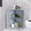 Bathroom Corner Storage Freestanding Floor Cabinet with Shutter Door by LJGDeals