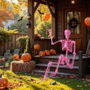 5.5 FT Life-Size Halloween Poseable Skeleton Pink Movable Joints by LJGDeals