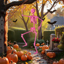 5.5 FT Life-Size Halloween Poseable Skeleton Pink Movable Joints by DirectDeals