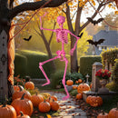 5.5 FT Life-Size Halloween Poseable Skeleton Pink Movable Joints by LJGDeals