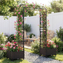 5.5 FT Self-Watering Planter Boxes with Lattice Trellis and Roof by LJGDeals