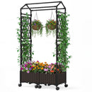 5.5 FT Self-Watering Planter Boxes with Lattice Trellis and Roof by LJGDeals