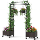 5.5 FT Self-Watering Planter Boxes with Lattice Trellis and Roof by LJGDeals