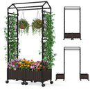 5.5 FT Self-Watering Planter Boxes with Lattice Trellis and Roof by LJGDeals