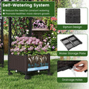 5.5 FT Self-Watering Planter Boxes with Lattice Trellis and Roof by LJGDeals