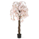 5.5 FT Tall Artificial Cherry Blossom Tree with Pink/White Flowers 1 Pack by LJGDeals
