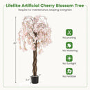 5.5 FT Tall Artificial Cherry Blossom Tree with Pink/White Flowers 1 Pack by LJGDeals