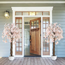 5.5 FT Tall Artificial Cherry Blossom Tree with Pink/White Flowers 2 Pack by LJGDeals