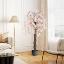 5.5 FT Tall Artificial Cherry Blossom Tree with Pink/White Flowers 2 Pack by LJGDeals