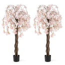 5.5 FT Tall Artificial Cherry Blossom Tree with Pink/White Flowers 2 Pack by LJGDeals