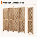 4-Panel Room Divider with Wave Cutout & Paulownia Frame