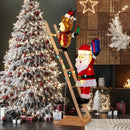 5.5 Feet Christmas Lighted Reindeer and Santa Claus on Ladder with 100 LED Lights by LJGDeals