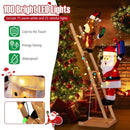 5.5 Feet Christmas Lighted Reindeer and Santa Claus on Ladder with 100 LED Lights by LJGDeals