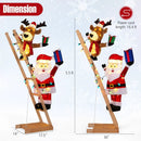 5.5 Feet Christmas Lighted Reindeer and Santa Claus on Ladder with 100 LED Lights by LJGDeals