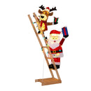 5.5 Feet Christmas Lighted Reindeer and Santa Claus on Ladder with 100 LED Lights by LJGDeals