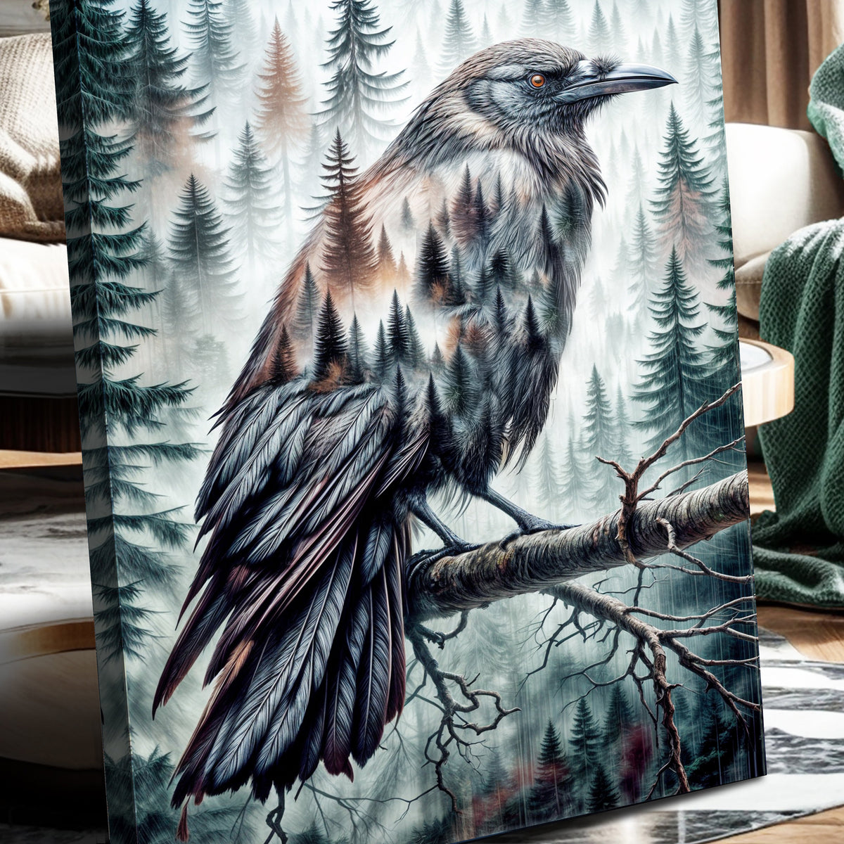 Crow Double Exposure Wall Art, photo 5 of 10