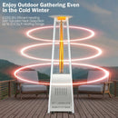 42 000 BTU Stainless Steel Pyramid Patio Heater With Wheels by LJGDeals
