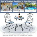 3 Pieces Patio Bistro Furniture Set with Mosaic Design by LJGDeals