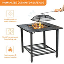 31 Inch Outdoor Fire Pit Dining Table with Cooking BBQ Grate by LJGDeals