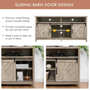 59 Inch Sliding Barn Door TV Stand with Adjustable Shelves for TVs up to 65 Inch by DirectDeals