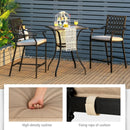 2 Pieces Patio Bar Stool with Height Cushion and Armrest by LJGDeals