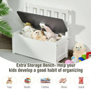 4 Pieces Kids Wooden Activity Table and Chairs Set with Storage Bench and Study Desk by LJGDeals
