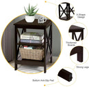 3-Tier X-Design Nightstands with Storage Shelves for Living Room Bedroom by LJGDeals