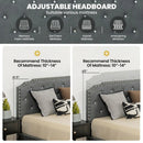 Upholstered Bed Frame with Adjustable Diamond Button Headboard by LJGDeals