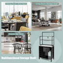 Kitchen Bakers Rack Freestanding Wine Rack Table with Glass Holder and Drawer by LJGDeals
