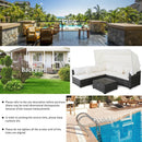 6 Pieces Patio Rattan Furniture Set with Retractable Canopy by DirectDeals