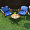 3 Pieces Patio Bistro Furniture Set with Armrest and Soft Cushions by LJGDeals